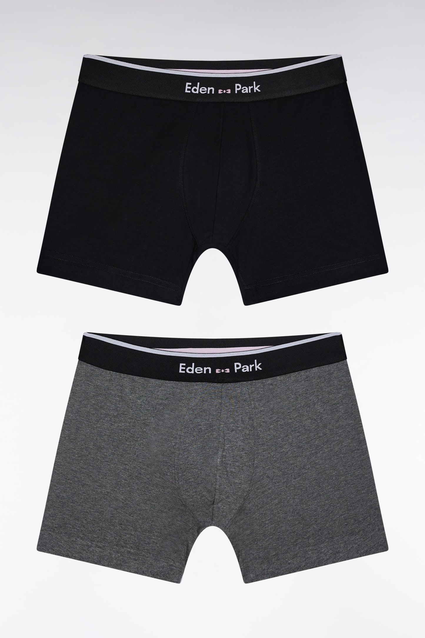 Lot de deux boxers en jersey de coton stretch noir et gris