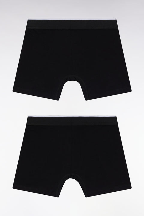 Lot de deux boxers en jersey de coton stretch colorblock gris foncé - Image 3