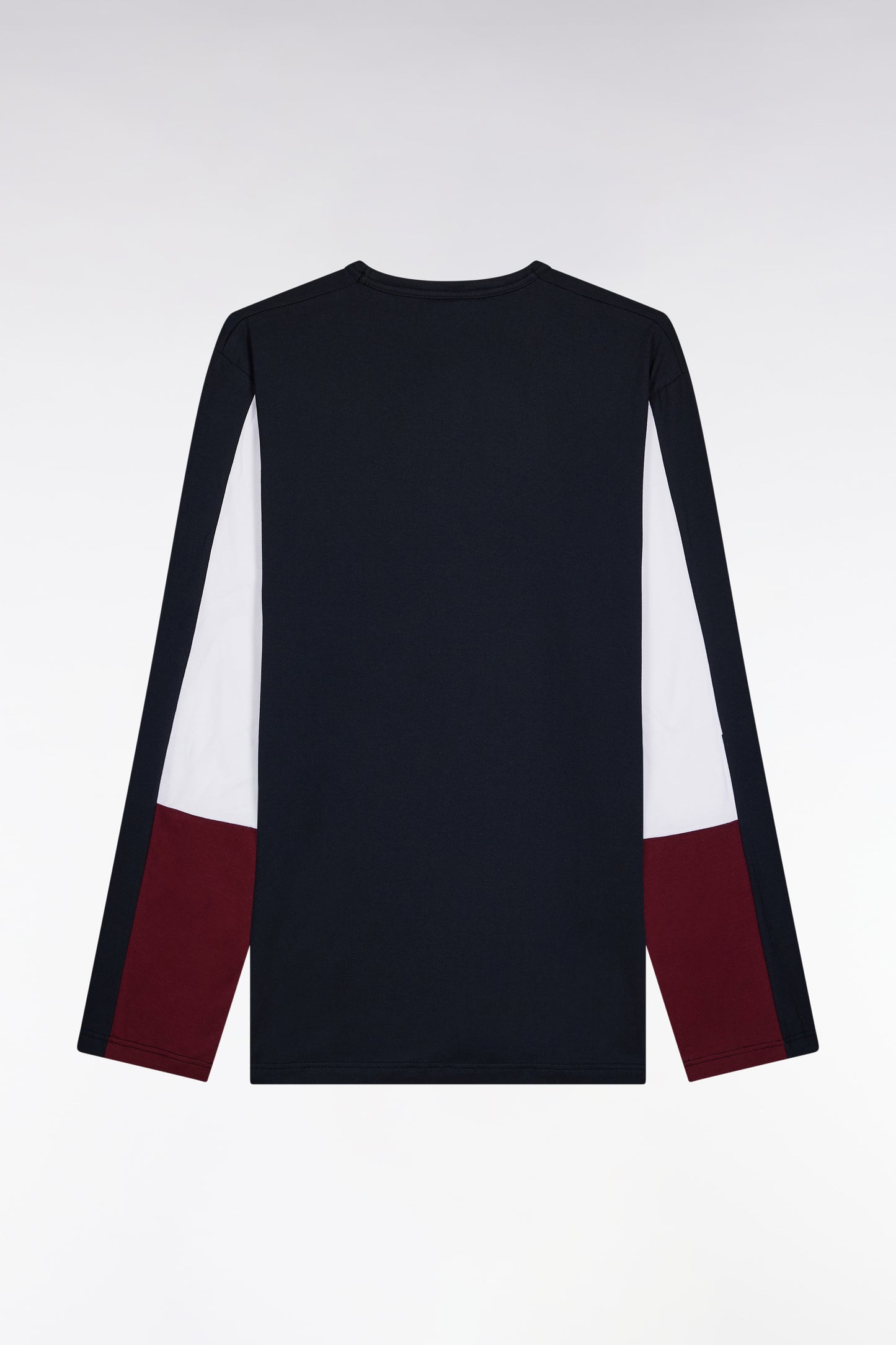 Pyjama long en jersey de coton colorblock bordeaux