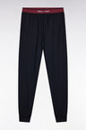 Pyjama long en jersey de coton colorblock bordeaux