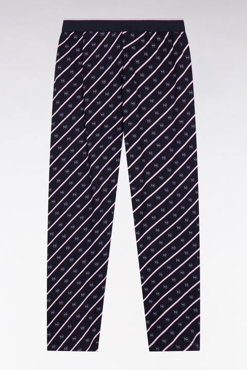 Pyjama long en jersey de coton marine micro-motifs - Image 2