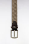 Ceinture tressée élastique beige