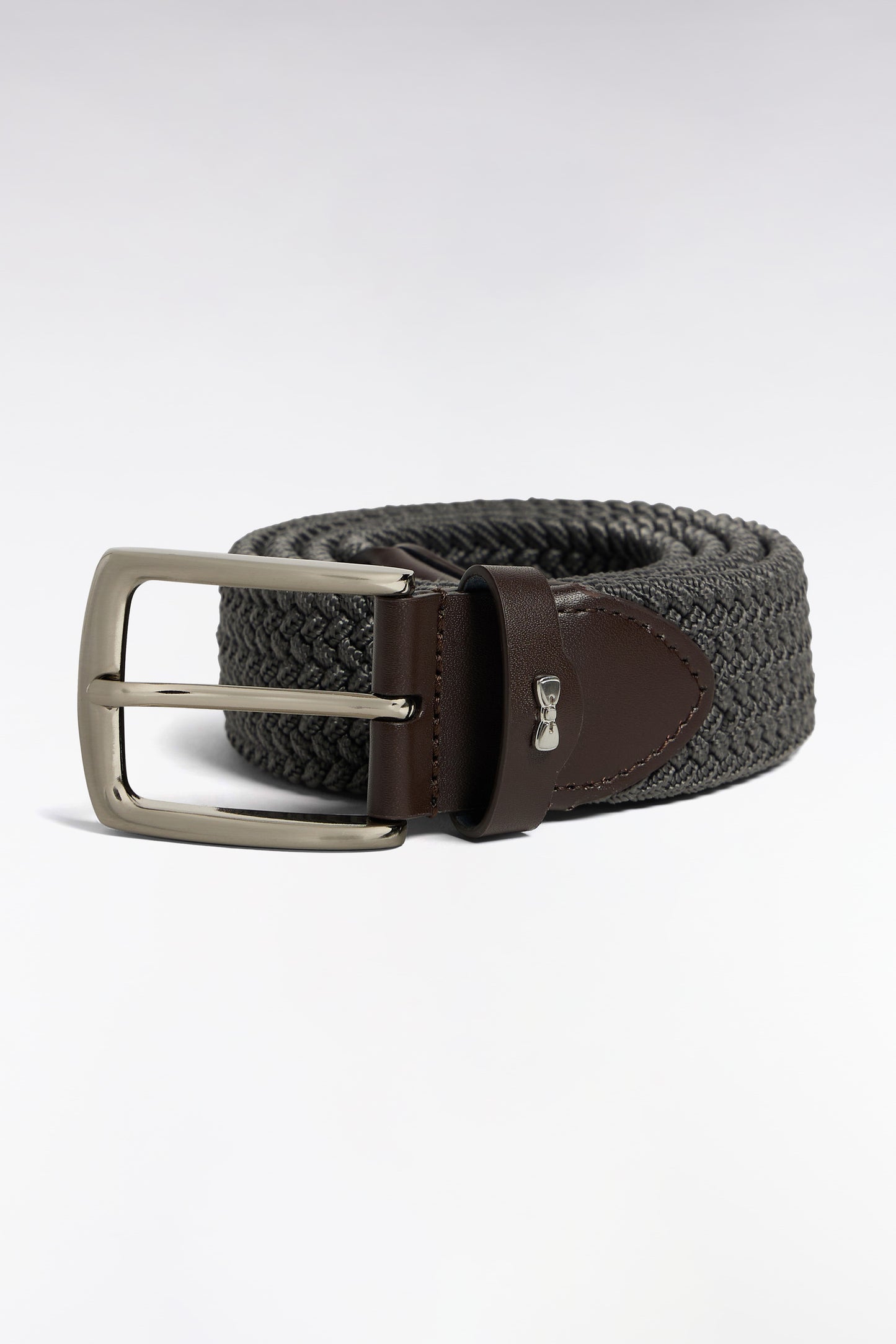 Ceinture tressée élastique grise