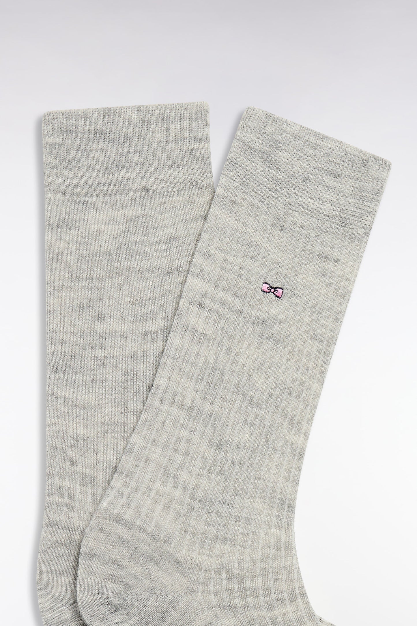 Chaussettes en maille côtelée grises