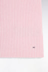 Pink ribbed wool and cotton scarf
