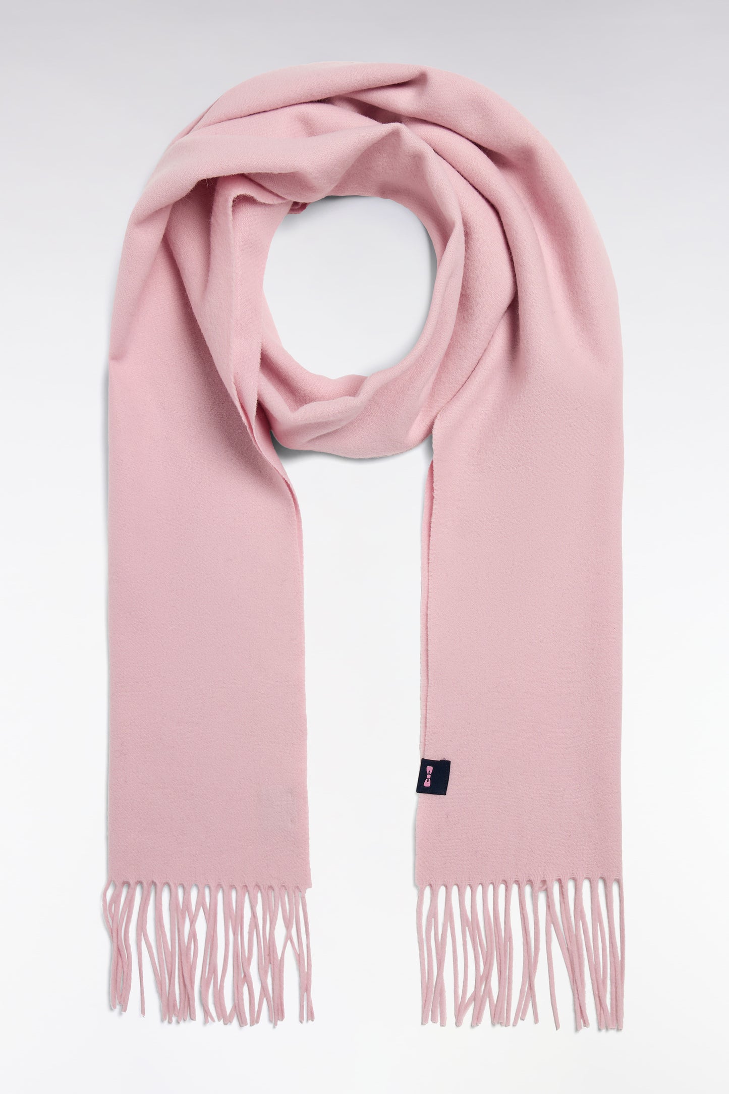 Écharpe en drap de laine rose