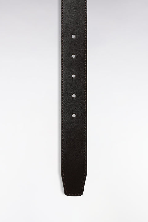 Ceinture en cuir lisse marron - Image 1