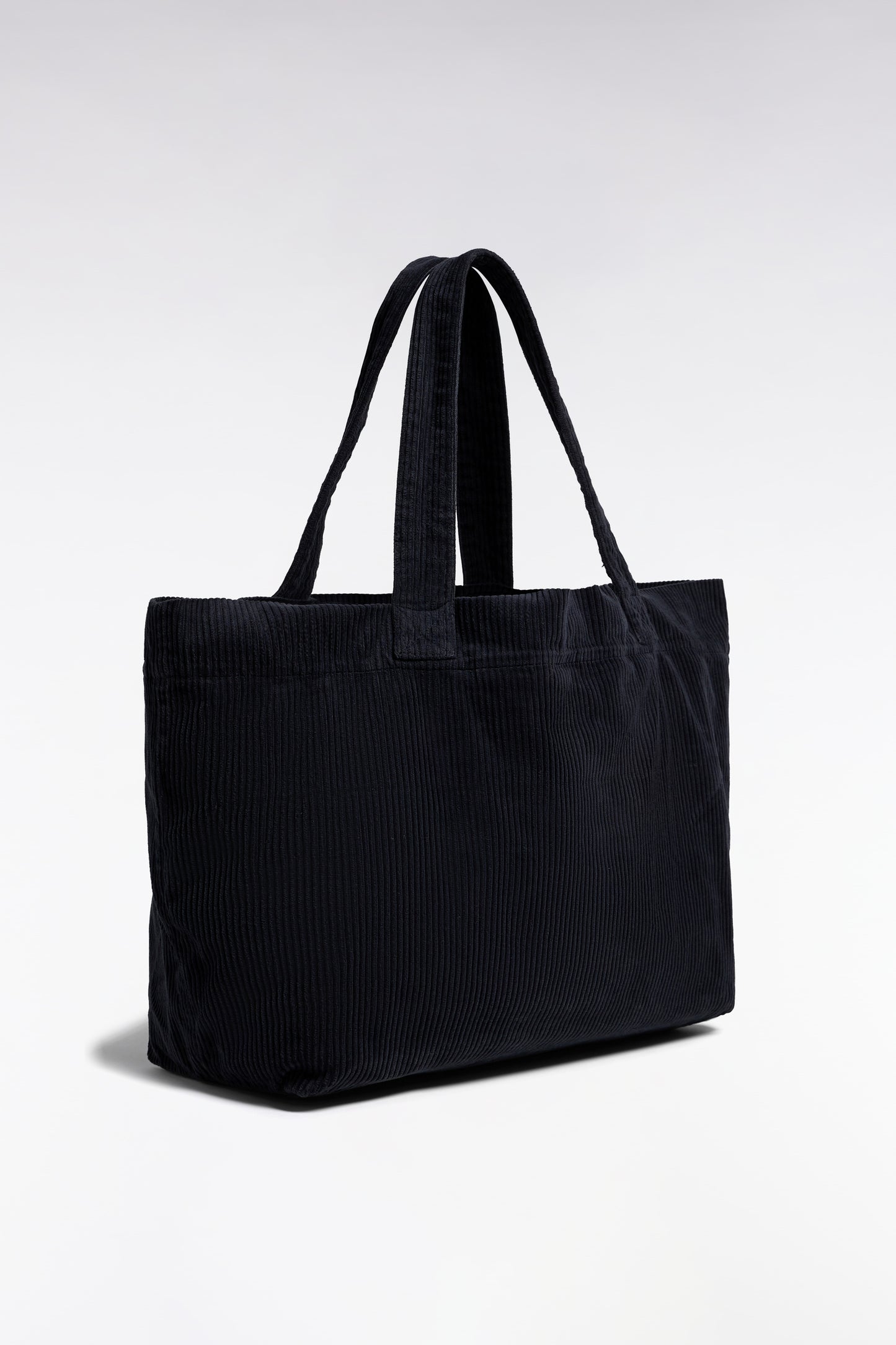 Sac cabas en velours côtelé marine