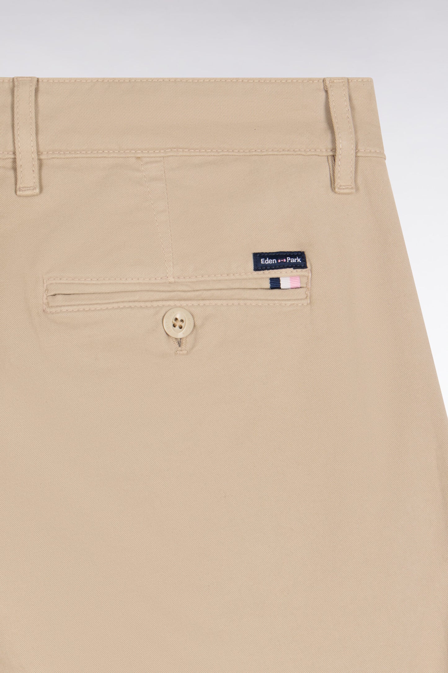 Pantalon chino sans plis en coton stretch beige