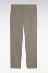 Pantalon chino sans plis en gabardine de coton stretch kaki clair