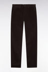 Pantalon chino sans plis en velours côtelé kaki coupe regular