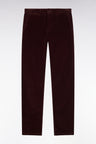 Pantalon chino sans plis en velours côtelé marron coupe regular