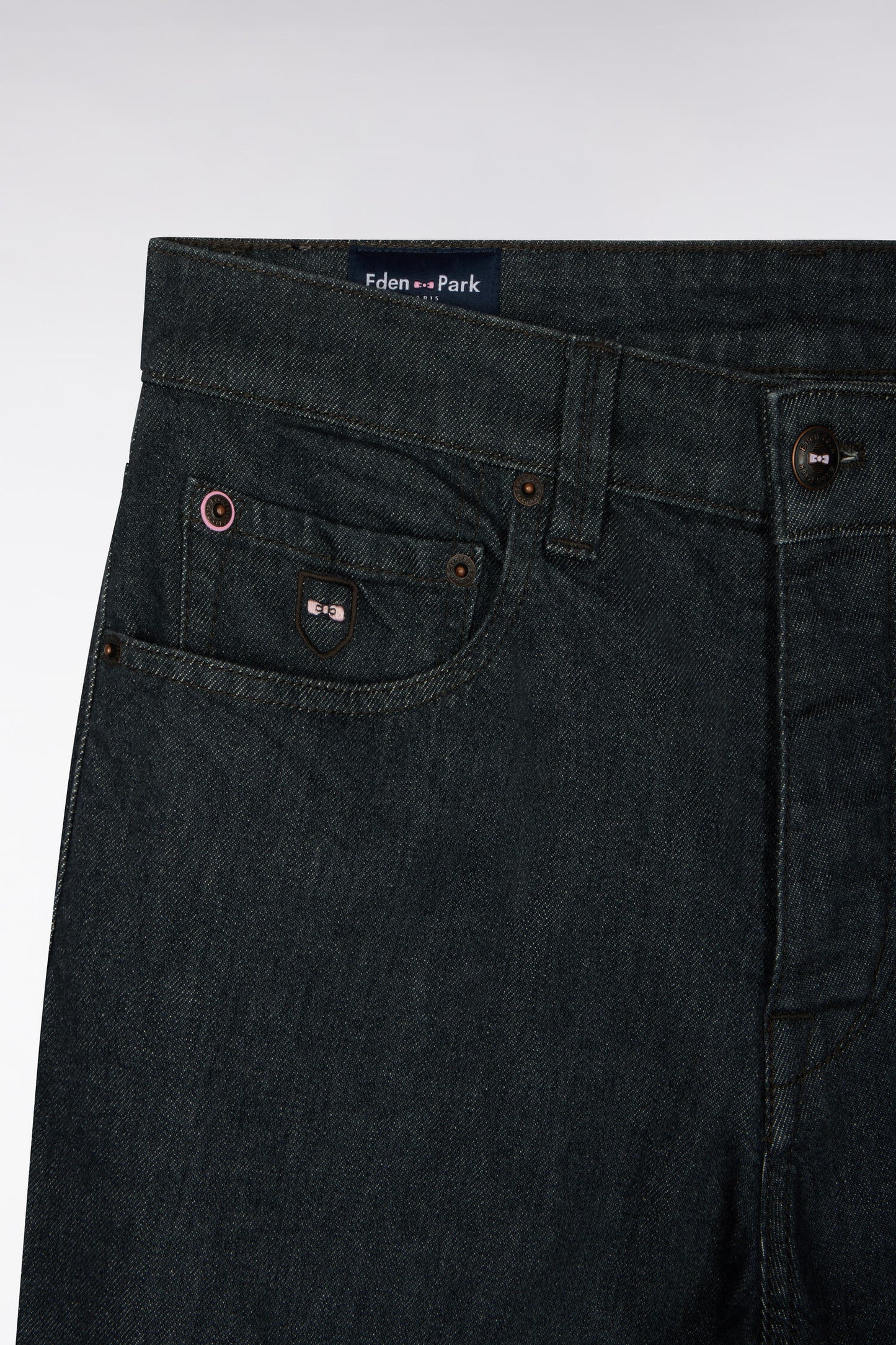 Jean en denim stretch gris foncé coupe regular