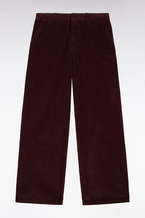 Pantalon en velours côtelé marron coupe droite - Image 2