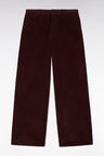 Pantalon en velours côtelé marron coupe droite
