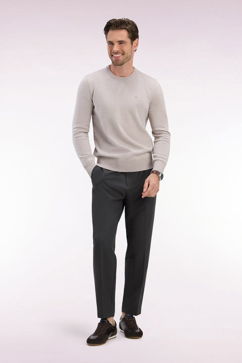 Pantalon à taille élastiquée en nylon stretch technique kaki coupe Modern - Image 1