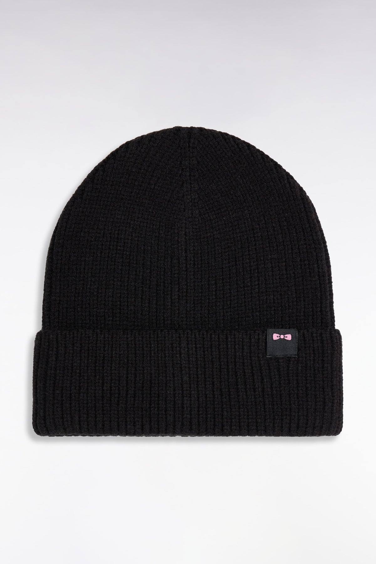 Bonnet en maille côtelée noir