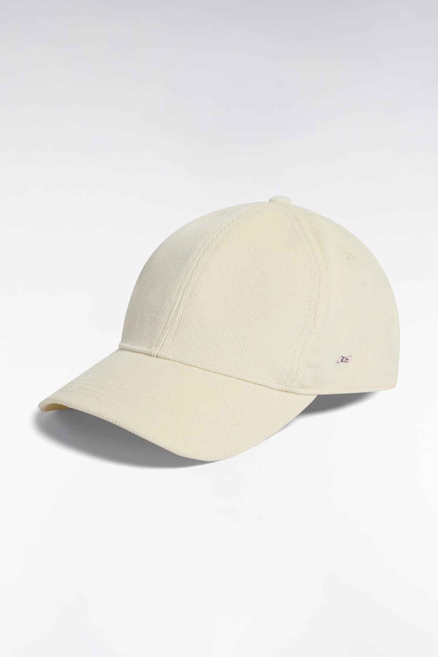 Casquette en velours côtelé écru