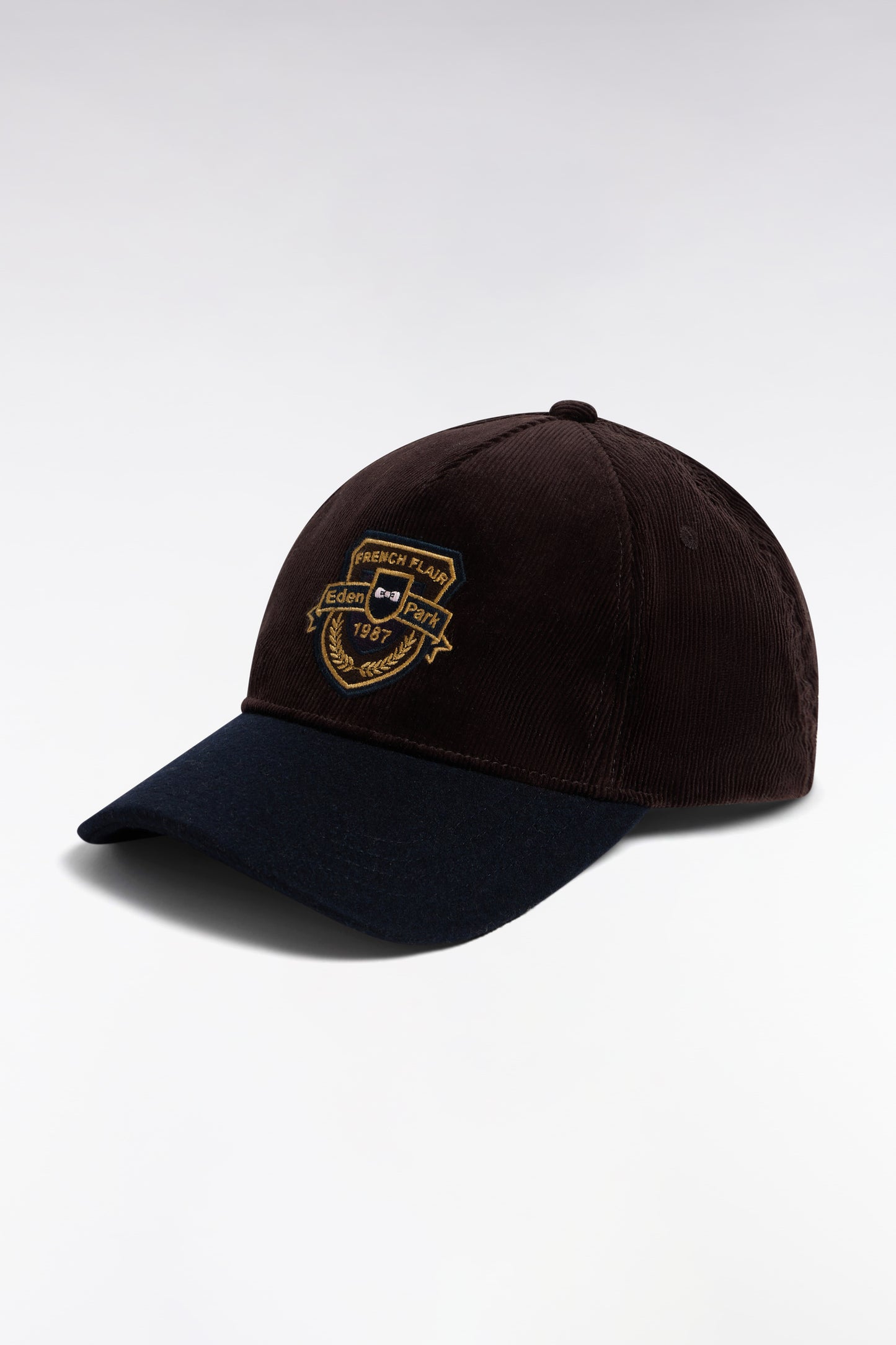 Casquette bimatière marron écusson Eden Park
