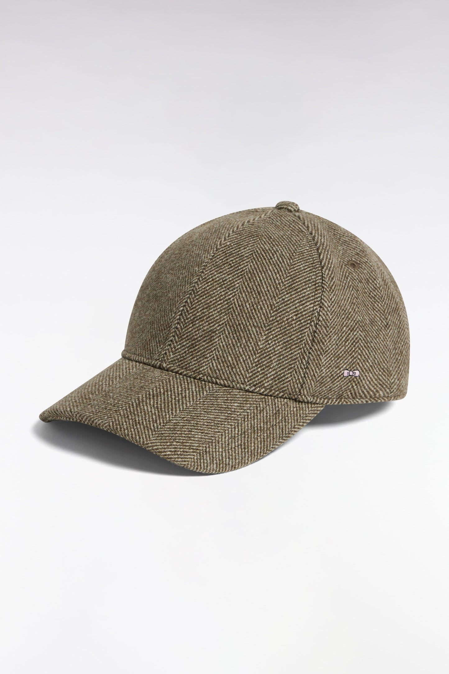 Casquette en drap de laine à chevrons kaki