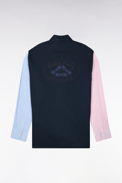 Chemise en coton oxford tricolore patch dos coupe droite - Image 2