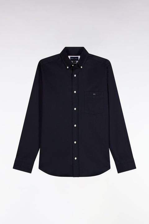 Chemise en piqué de coton marine coupe droite - Image 2