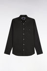 Chemise en piqué de coton kaki coupe droite
