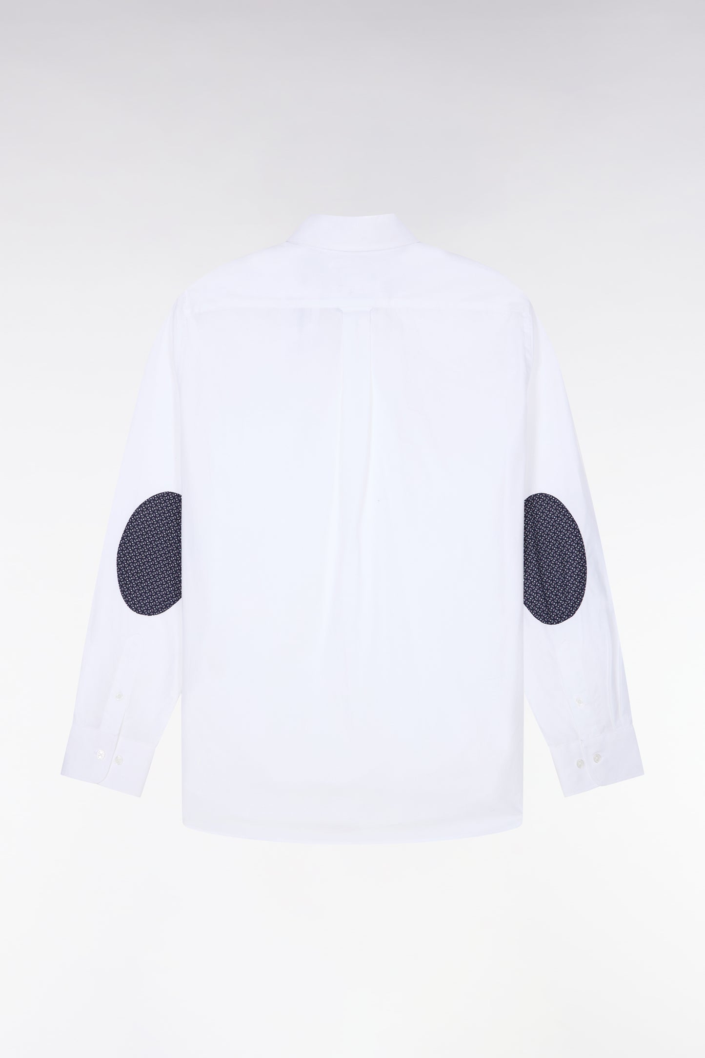 Chemise en coton blanc à détails micromotifs coupe droite