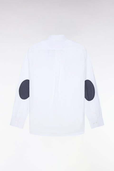 Chemise en coton blanc à détails micromotifs coupe droite - Image 2