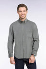 Chemise en coton côtelé kaki coupe droite