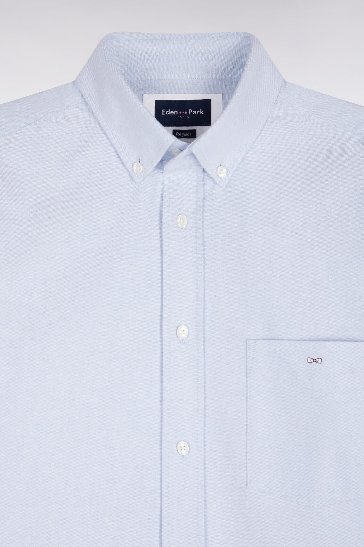 Chemise unie en coton gris clair coupe droite