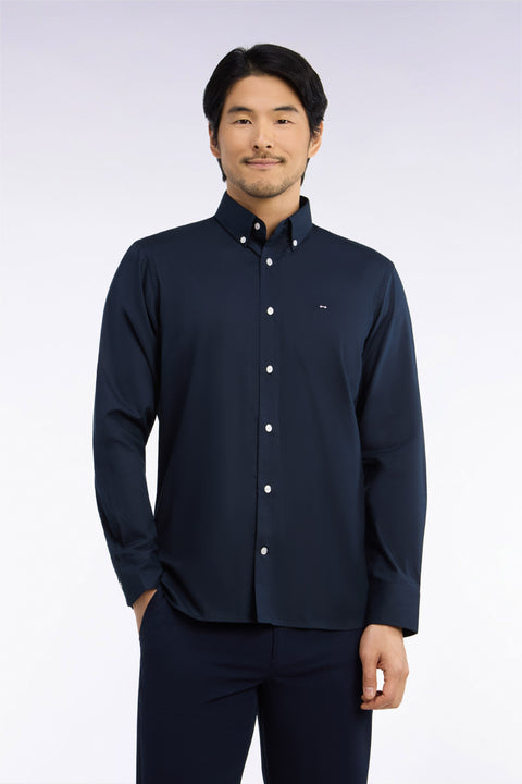Chemise en coton oxford blanche patch dos coupe droite - Image 3