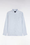 Chemise unie en coton gris coupe droite