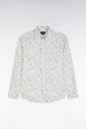 Chemise en coton écru à micromotifs coupe ajustée