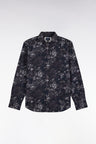 Chemise en coton à imprimé végétal coupe droite