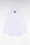 Chemise en coton blanc à rayures beige coupe Relaxed
