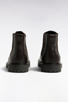 Bottines Chelsea en cuir grainé marron