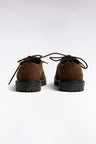 Derbies lacées en cuir suédé marron