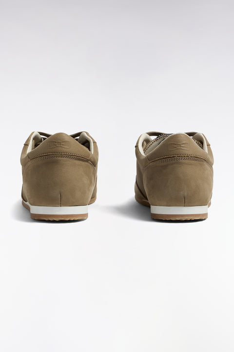 Baskets basses en cuir et nubuck beige - Image 2