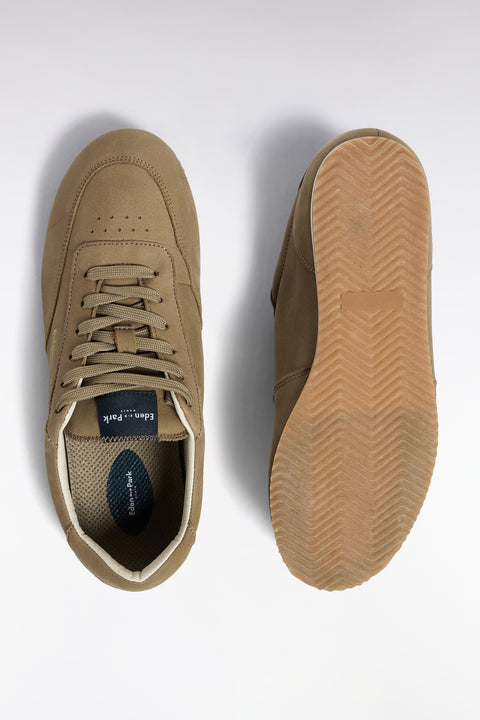 Baskets basses en cuir et nubuck beige - Image 3