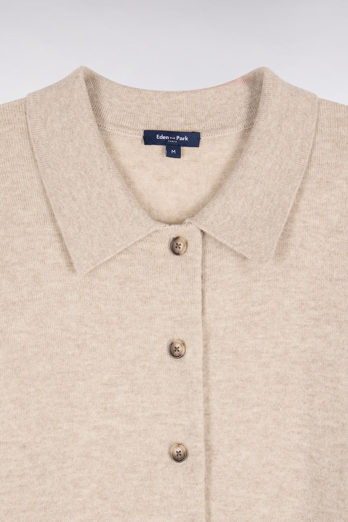 Beige virgin wool and cashmere cardigan