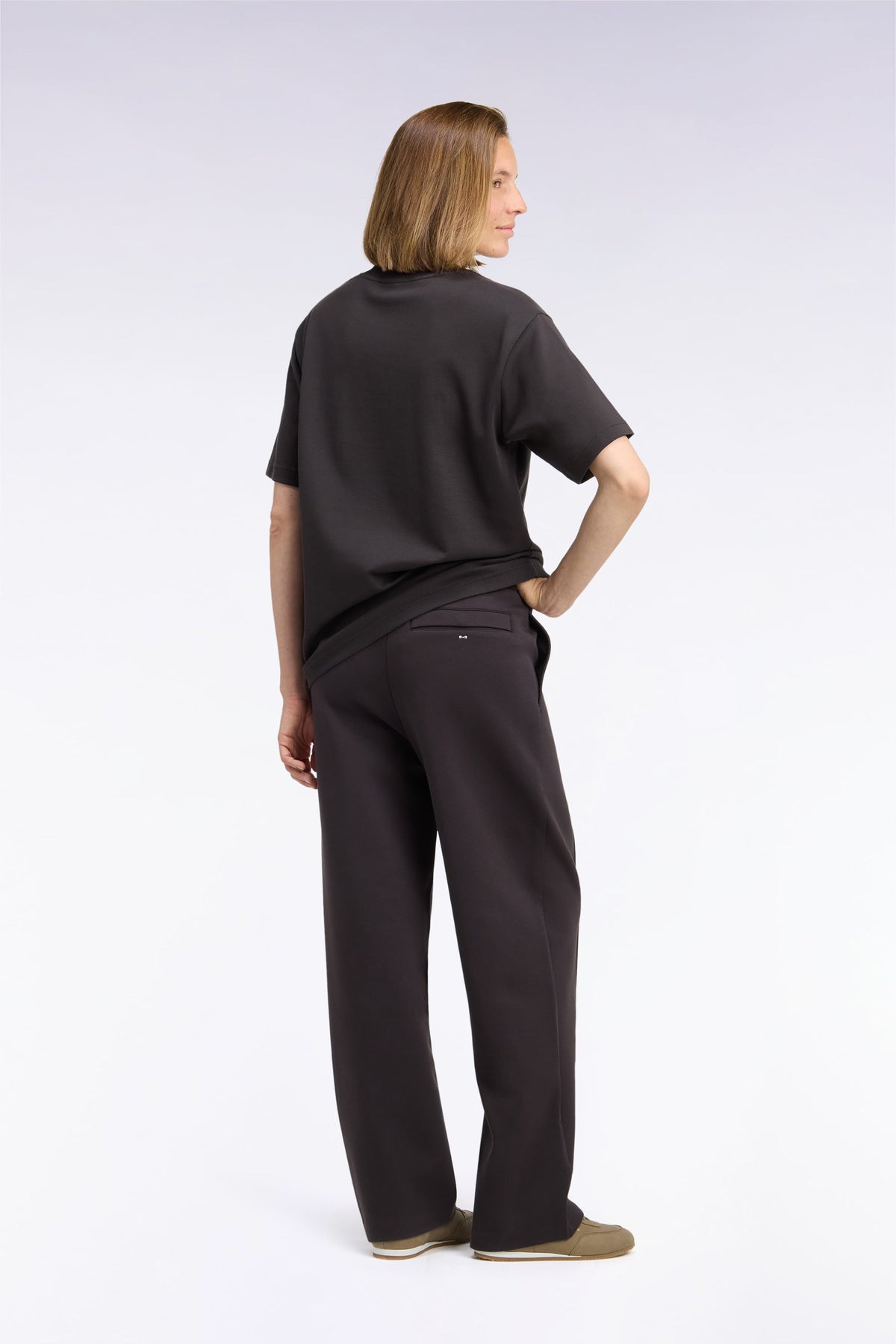Loose fit brown unisex jogging pants