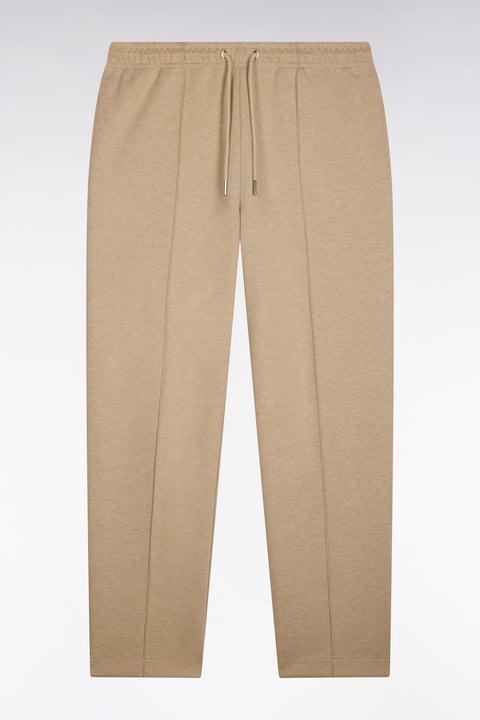 Jogging en interlock de coton stretch beige coupe droite - Image 2
