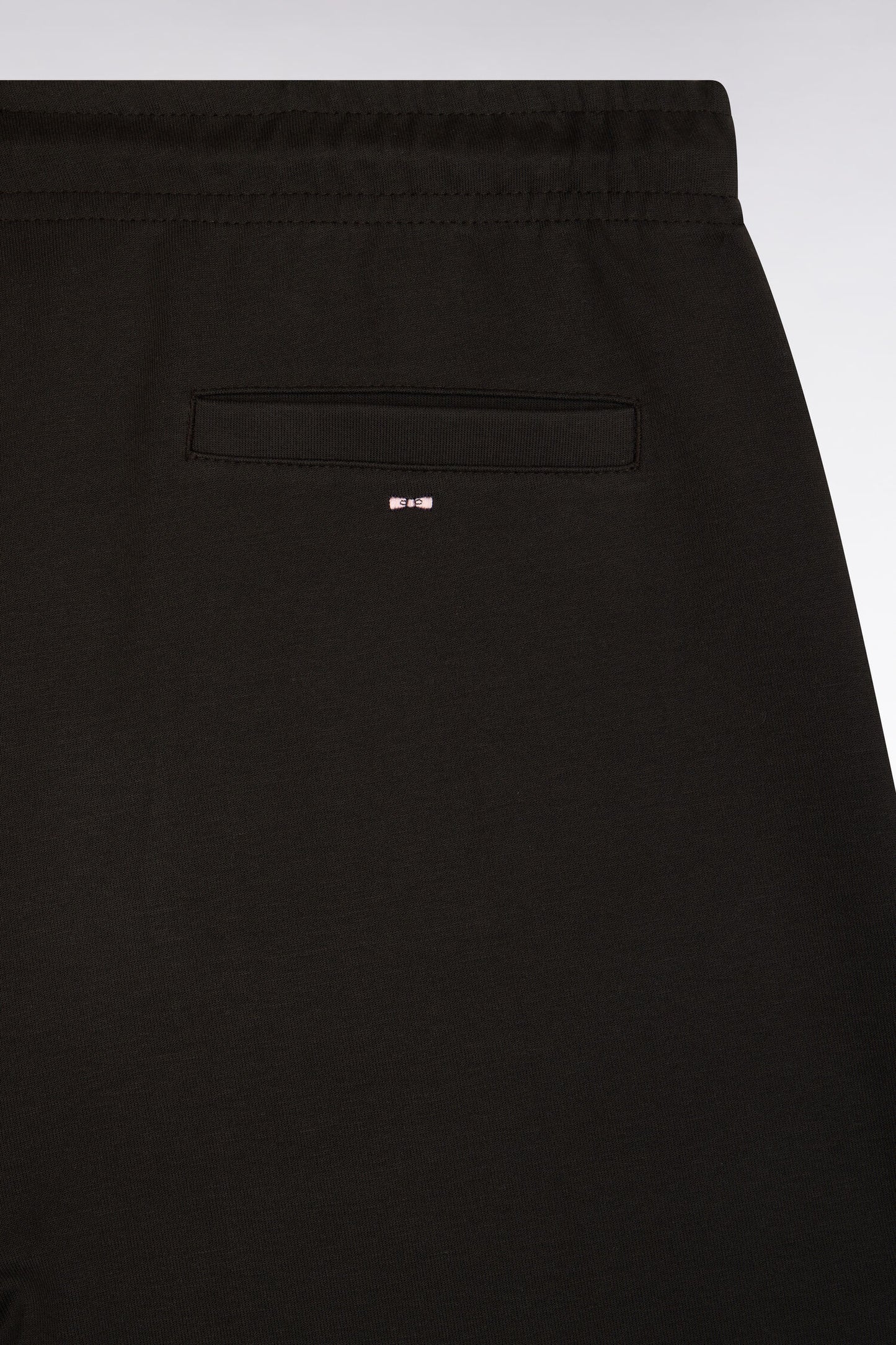 Jogging en interlock de coton stretch marron coupe droite