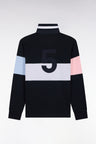 Long-sleeved cut-and-sew jersey in navy cotton jersey with embroidery 5