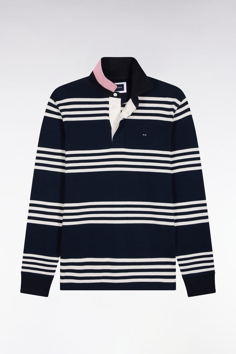 Maillot manches longues rayé marine et blanc - Image 2