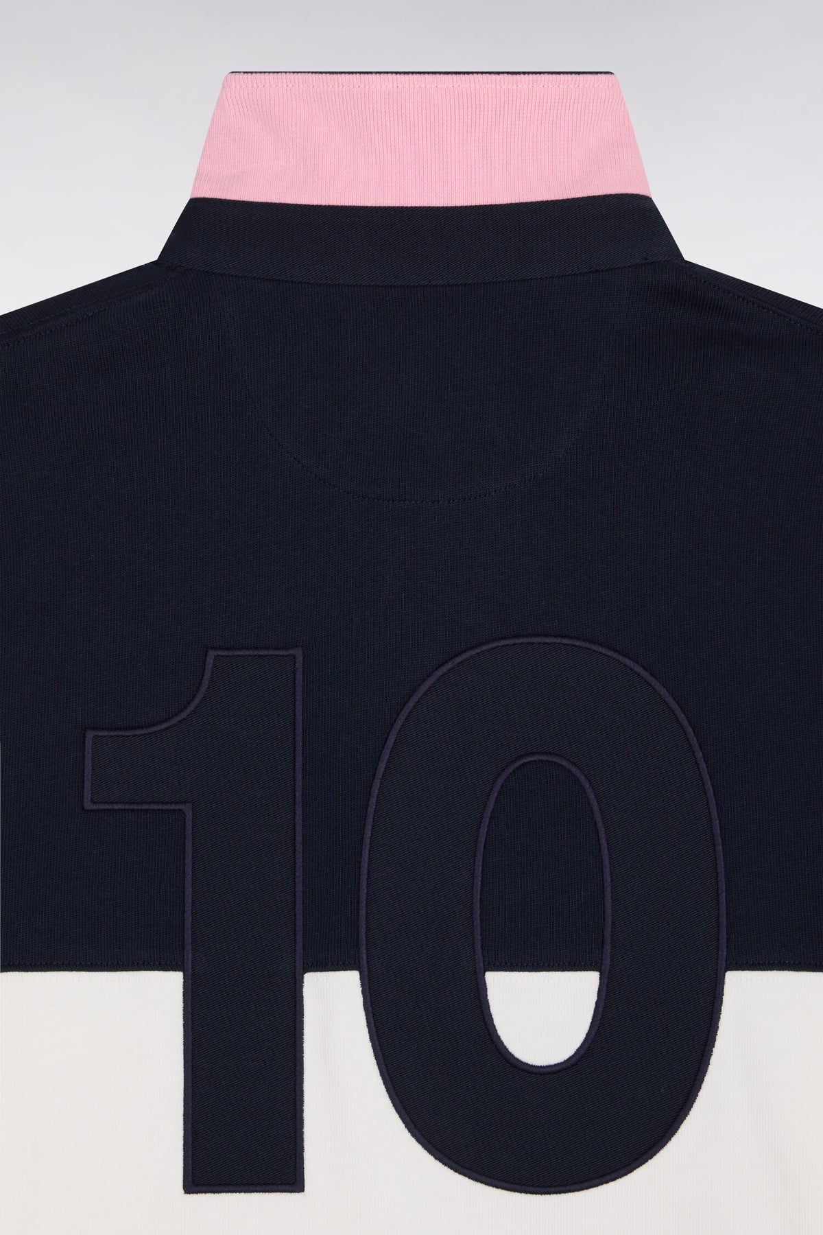 Long-sleeved jersey in khaki tricolor cotton jersey with embroidery 10