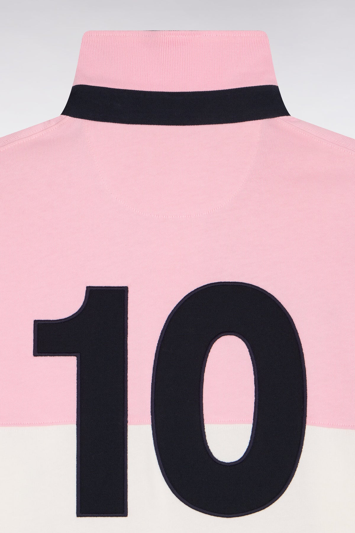 Long-sleeved jersey in pink tricolor cotton jersey with embroidery 10
