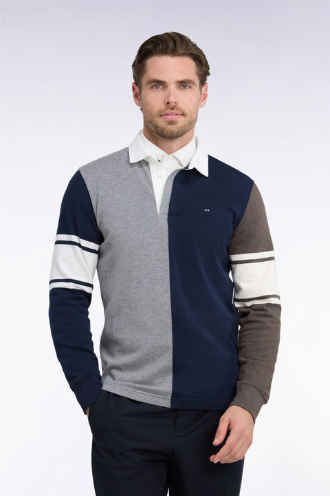 Maillot manches longues en jersey coton à découpe verticale gris - Image 3