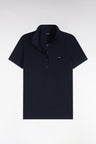 Polo manches courtes en coton stretch marine coupe ajustée